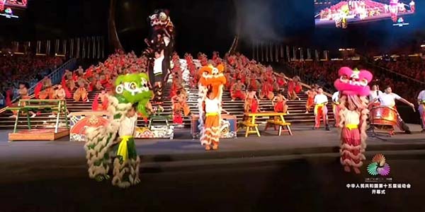 火炬傳遞 活力跳繩 醒獅騰躍  全運會開幕式滿滿“花都元素”